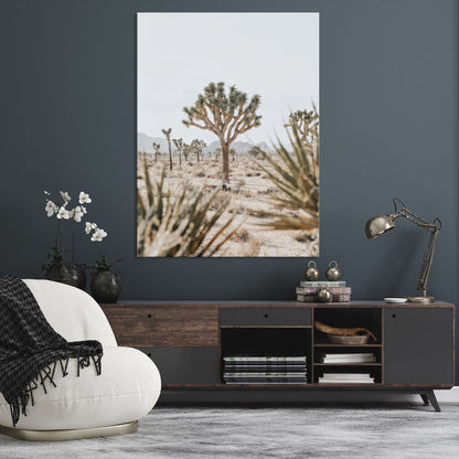 Wall art of a Joshua Tree in soft neutral tones, perfect for desert-inspired or Southwestern minimalist home decor.