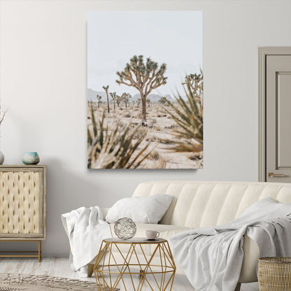 Wall art of a Joshua Tree in soft neutral tones, perfect for desert-inspired or Southwestern minimalist home decor.
