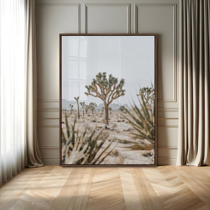 Wall art of a Joshua Tree in soft neutral tones, perfect for desert-inspired or Southwestern minimalist home decor.