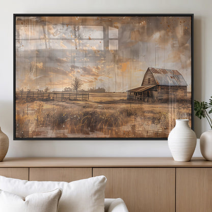 Rustic Farmhouse Wall Decor, Old Barn Painting, Southwestern Canvas Print, Home Improvement, Modern Farmhouse Wall Art, Home Decor,Home Gift
