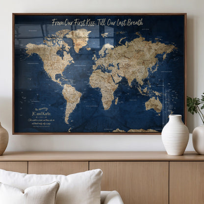 56122A-MGV-CV-60X30-3P_Walnut-Push Pin World Map Canvas Print – Framed Wall Art for Couples to Track Their Travels – Anniversary Gift or Home Adventure Decor - H2-Orj