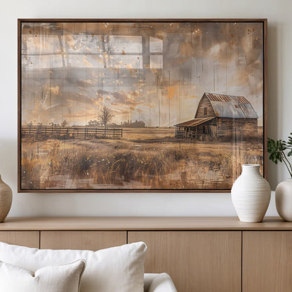 Rustic Farmhouse Wall Decor, Old Barn Painting, Southwestern Canvas Print, Home Improvement, Modern Farmhouse Wall Art, Home Decor,Home Gift