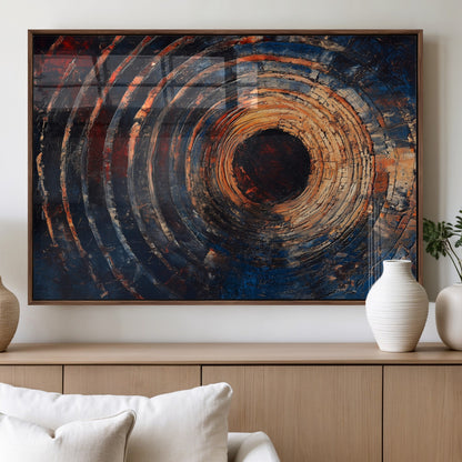 Wood Tree Ring Wall Art Print - Natural Wood Canvas Print, featuring an intricate tree ring pattern with organic textures, perfect for rustic and nature-inspired decor.