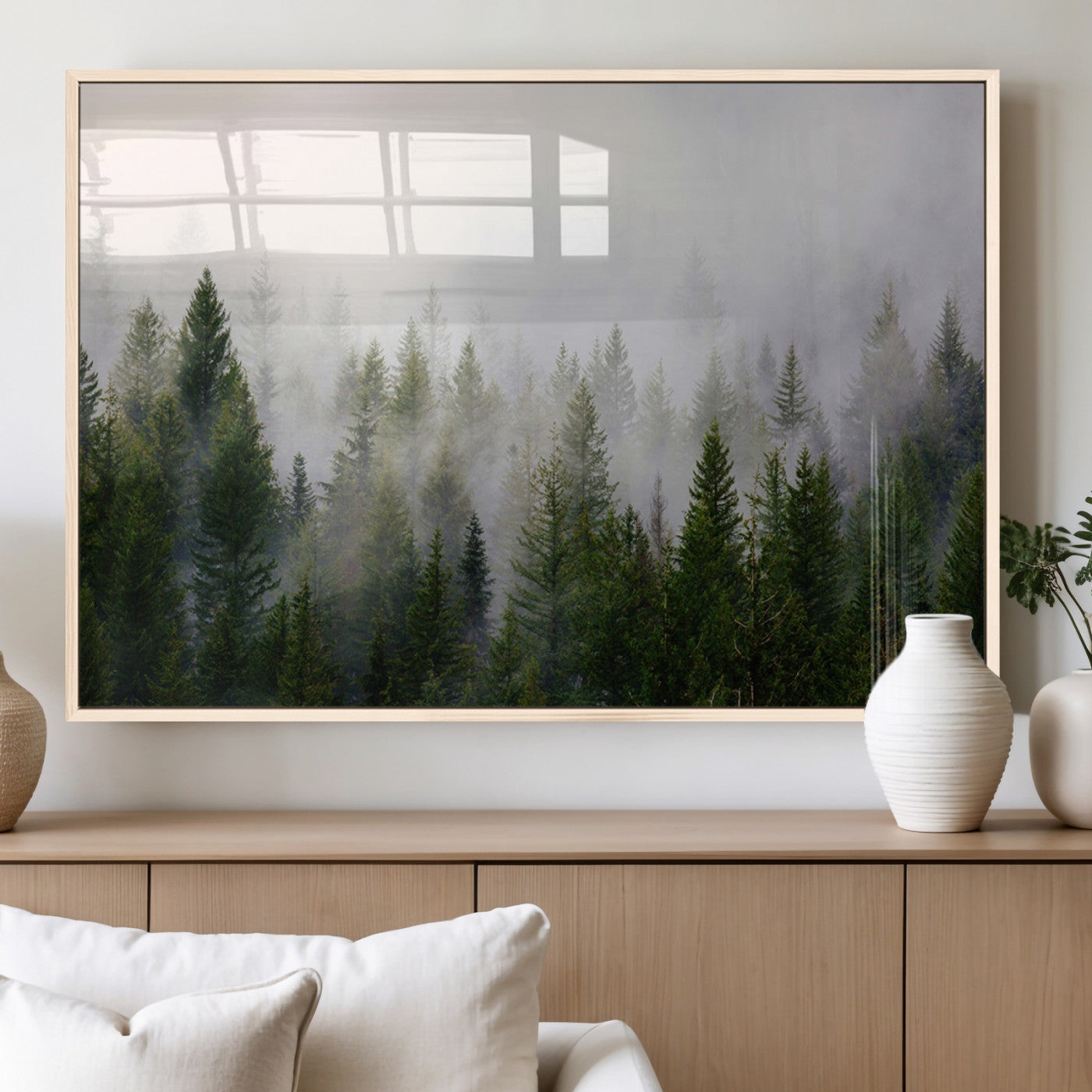 11436-MGV-FP-60X30-3P_Natural-Framed Custom Canvas Art Print, Framed Custom Print Wall Art - Ready to Hang - Birthday Gift - Wedding Anniversary