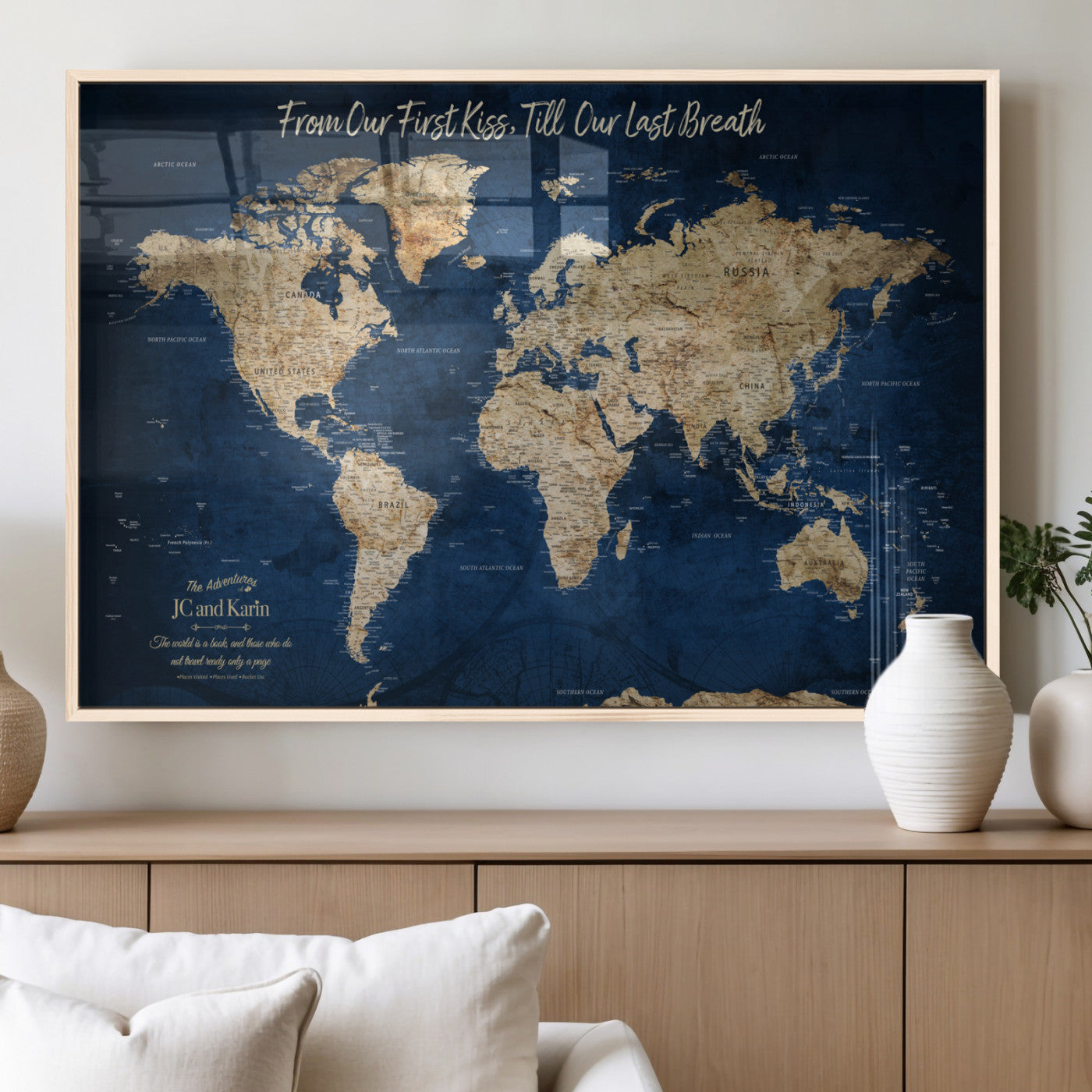 56122A-MGV-CV-60X30-3P_Natural-Push Pin World Map Canvas Print – Framed Wall Art for Couples to Track Their Travels – Anniversary Gift or Home Adventure Decor - H2-Orj