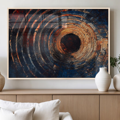 Wood Tree Ring Wall Art Print - Natural Wood Canvas Print, featuring an intricate tree ring pattern with organic textures, perfect for rustic and nature-inspired decor.