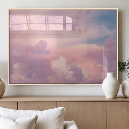Soft pastel-colored clouds in shades of pink, purple, and blue, creating a dreamy and serene sky perfect for a calming decor touch.
