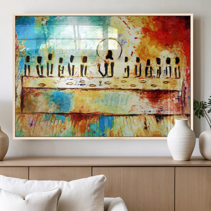 Abstract Last Supper with Apostles Wall Art Canvas Print