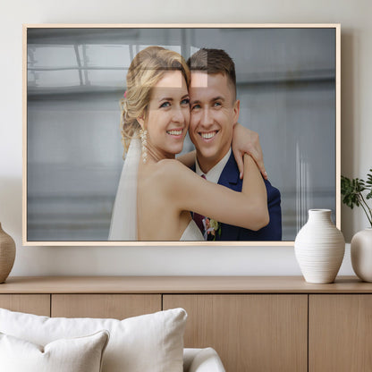 CSTM6030-MGV-FP-60X30-3P_Natural-Custom Floating Frame Wall Art – Personalized Photo Print for Family Memories or Gift, Ready to Hang Framed Canvas Decor