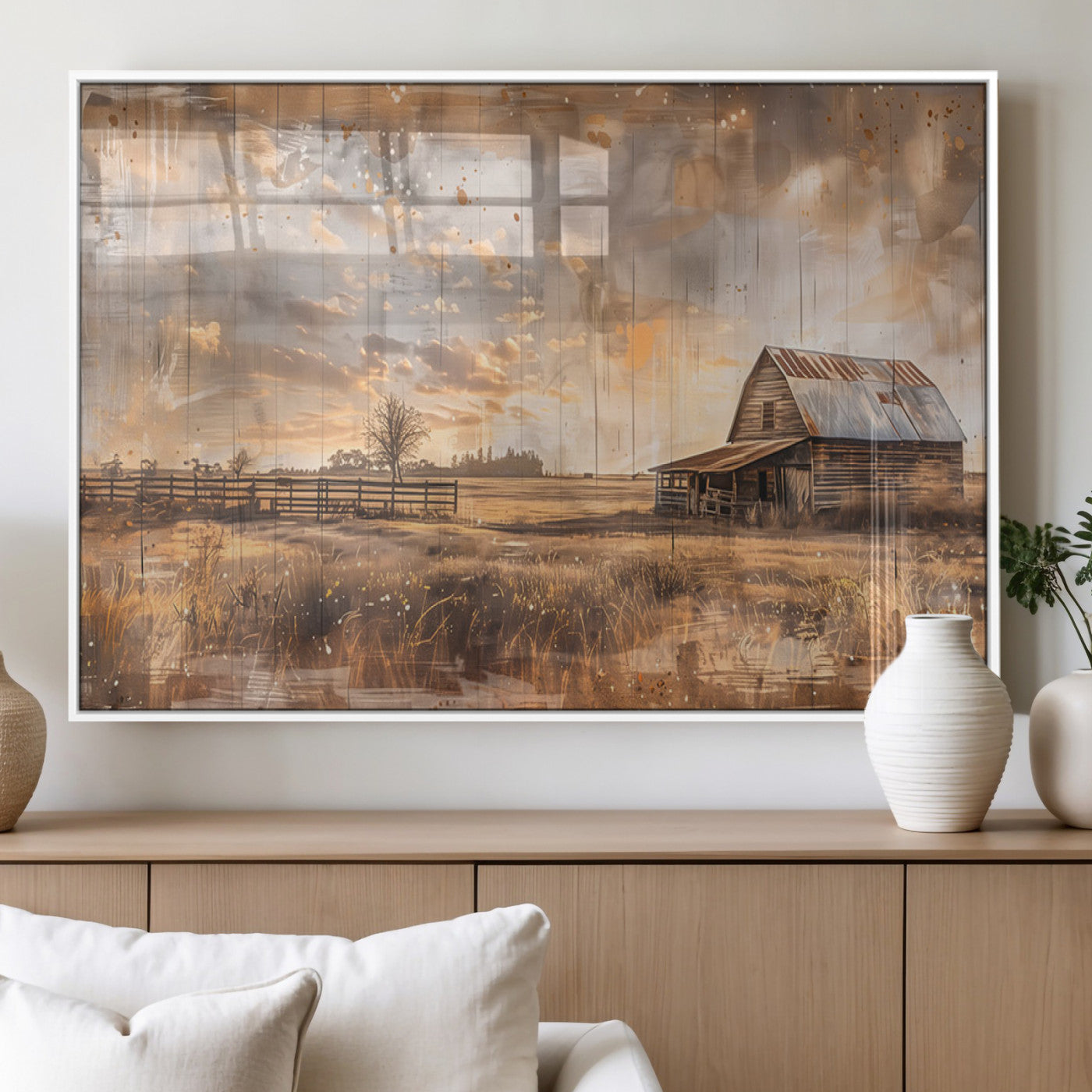 Rustic Farmhouse Wall Decor, Old Barn Painting, Southwestern Canvas Print, Home Improvement, Modern Farmhouse Wall Art, Home Decor,Home Gift