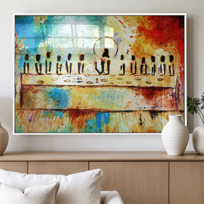 Abstract Last Supper with Apostles Wall Art Canvas Print