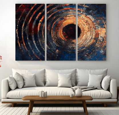 Wood Tree Ring Wall Art Print - Natural Wood Canvas Print, featuring an intricate tree ring pattern with organic textures, perfect for rustic and nature-inspired decor.