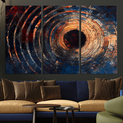 Wood Tree Ring Wall Art Print - Natural Wood Canvas Print, featuring an intricate tree ring pattern with organic textures, perfect for rustic and nature-inspired decor.