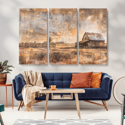 Rustic Farmhouse Wall Decor, Old Barn Painting, Southwestern Canvas Print, Home Improvement, Modern Farmhouse Wall Art, Home Decor,Home Gift