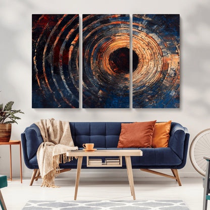 Wood Tree Ring Wall Art Print - Natural Wood Canvas Print, featuring an intricate tree ring pattern with organic textures, perfect for rustic and nature-inspired decor.