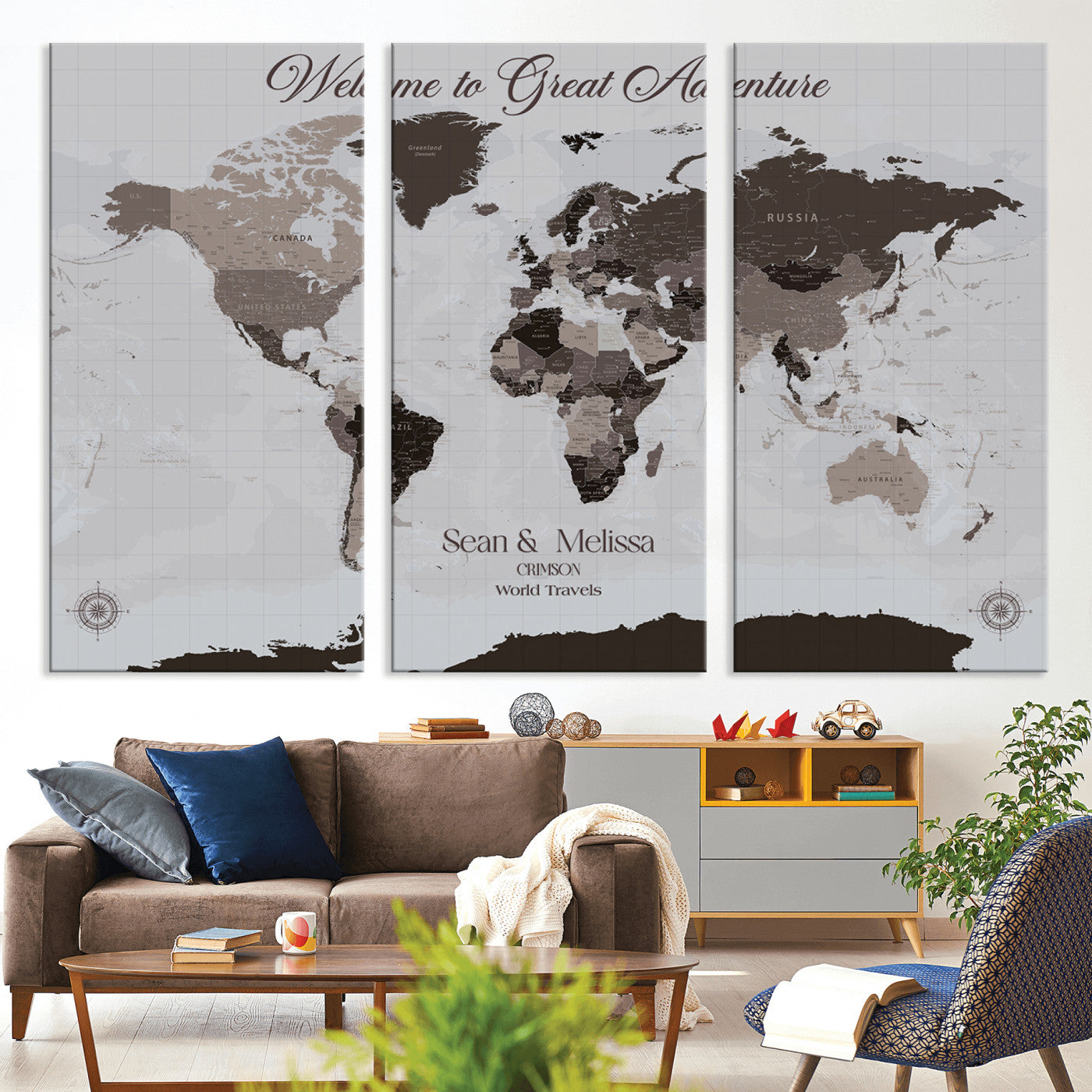 43749658-MGV-CV-36X24-Custom Push Pin World Map Wall Canvas Print