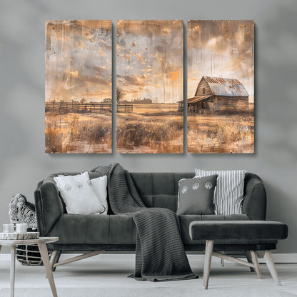 Rustic Farmhouse Wall Decor, Old Barn Painting, Southwestern Canvas Print, Home Improvement, Modern Farmhouse Wall Art, Home Decor,Home Gift