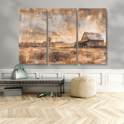 Rustic Farmhouse Wall Decor, Old Barn Painting, Southwestern Canvas Print, Home Improvement, Modern Farmhouse Wall Art, Home Decor,Home Gift
