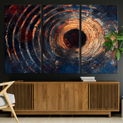Wood Tree Ring Wall Art Print - Natural Wood Canvas Print, featuring an intricate tree ring pattern with organic textures, perfect for rustic and nature-inspired decor.
