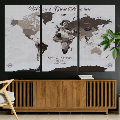 43749658-MGV-CV-36X24-Custom Push Pin World Map Wall Canvas Print