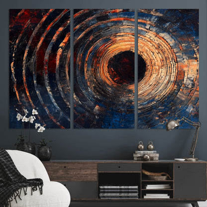 Wood Tree Ring Wall Art Print - Natural Wood Canvas Print, featuring an intricate tree ring pattern with organic textures, perfect for rustic and nature-inspired decor.