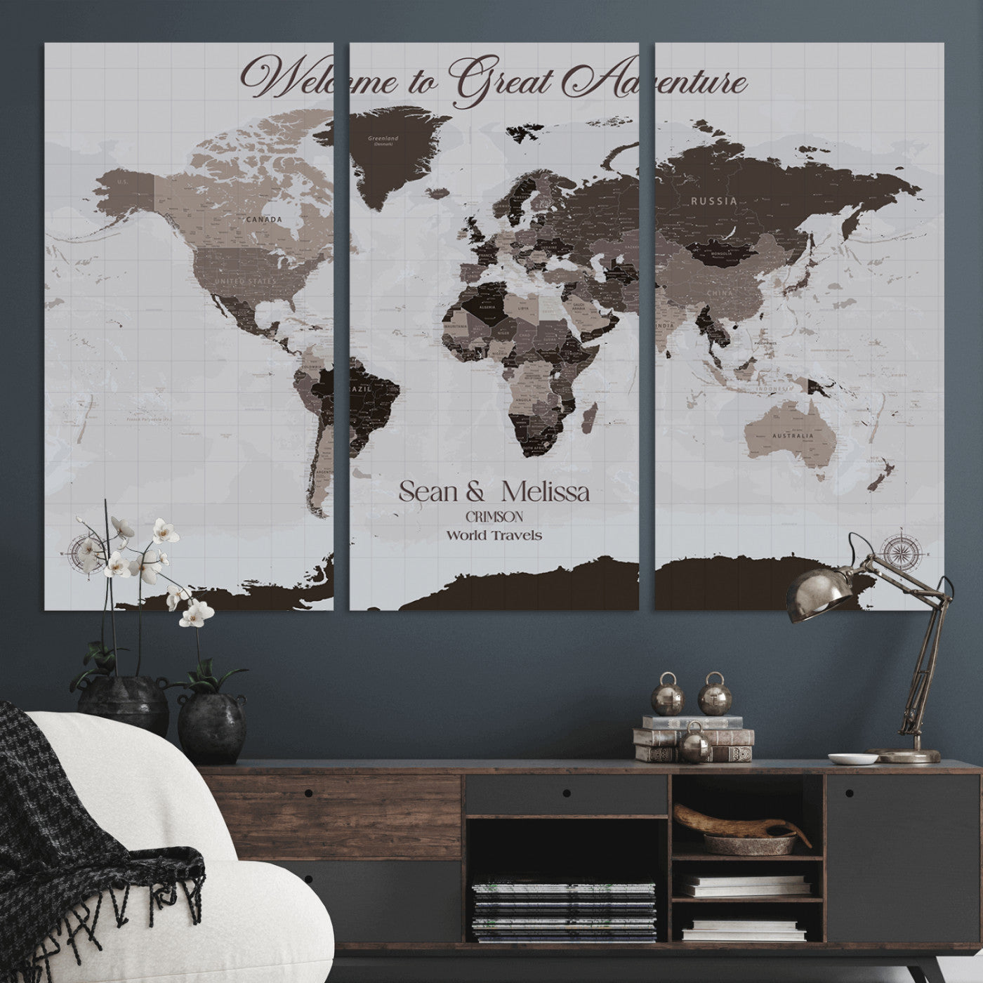 43749658-MGV-CV-36X24-Custom Push Pin World Map Wall Canvas Print