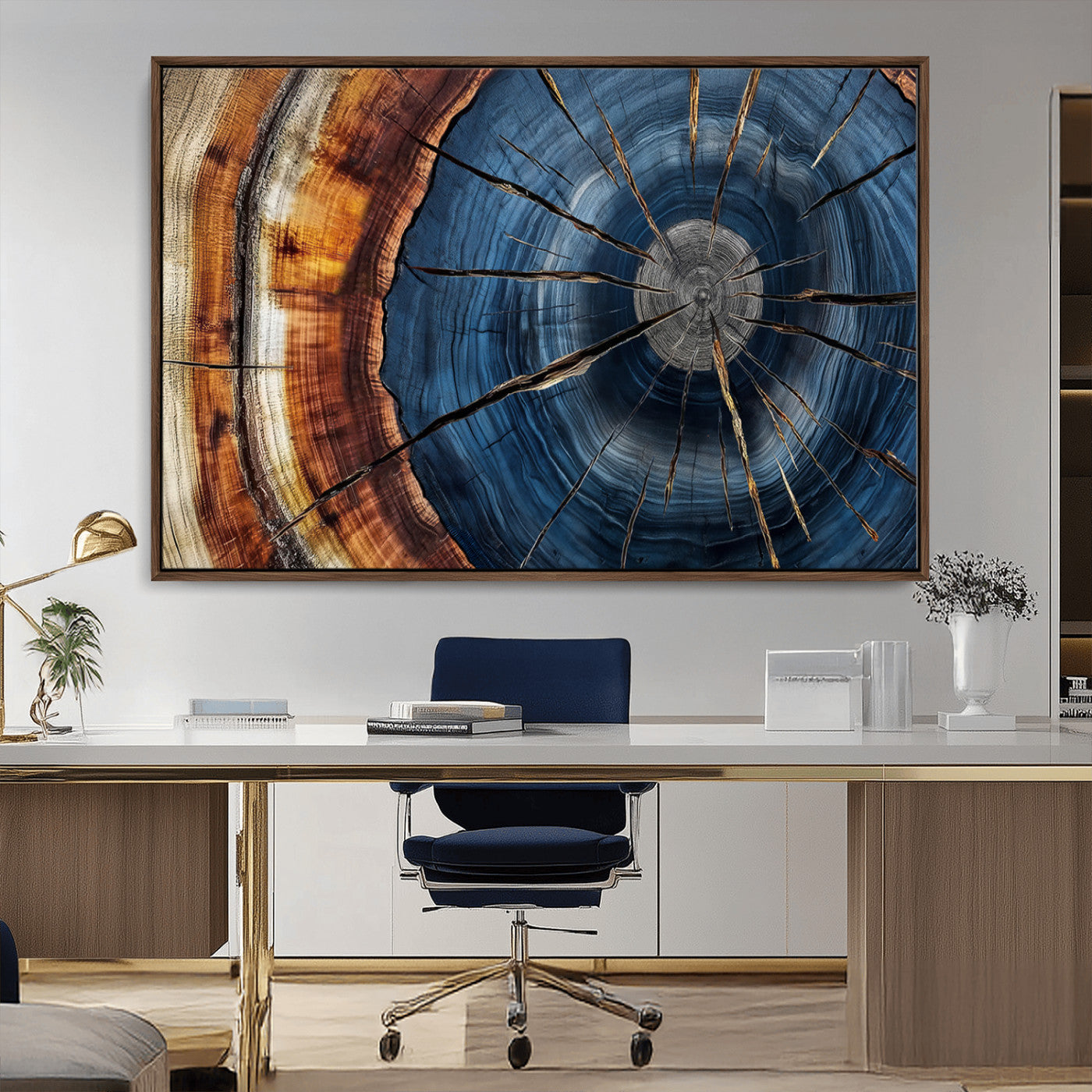Bring nature's intricate beauty into your space with this stunning tree ring wall art. Featuring mesmerizing patterns and rich colors, it adds a unique, earthy touch to any room.