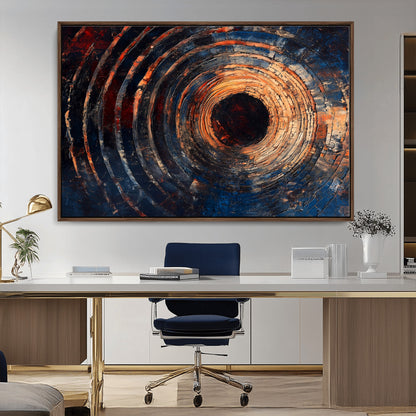 Wood Tree Ring Wall Art Print - Natural Wood Canvas Print, featuring an intricate tree ring pattern with organic textures, perfect for rustic and nature-inspired decor.