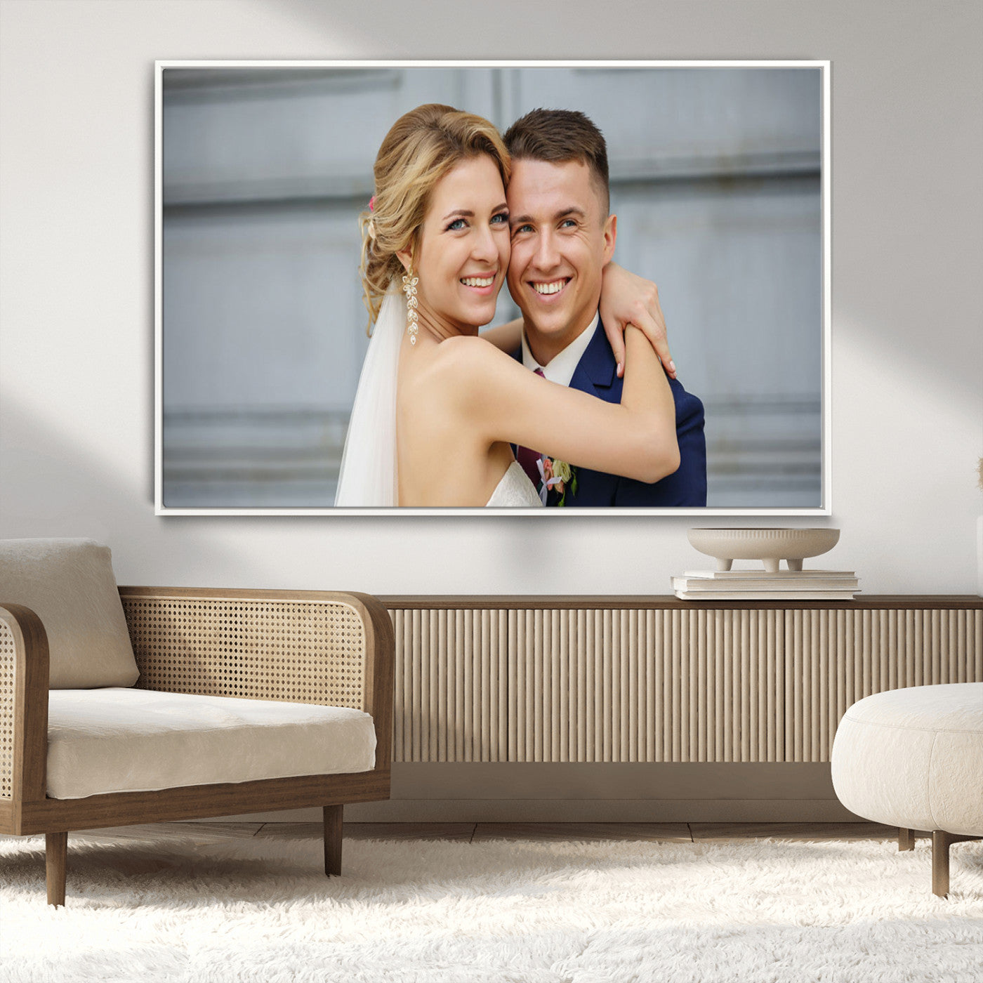 -Custom Floating Frame Wall Art – Personalized Photo Print for Family Memories or Gift, Ready to Hang Framed Canvas Decor
