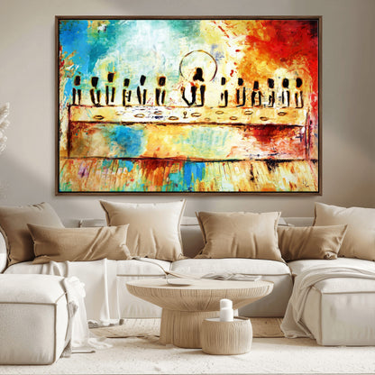 Abstract Last Supper with Apostles Wall Art Canvas Print
