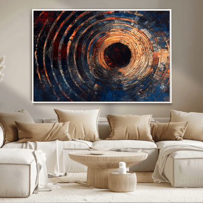 Wood Tree Ring Wall Art Print - Natural Wood Canvas Print, featuring an intricate tree ring pattern with organic textures, perfect for rustic and nature-inspired decor.