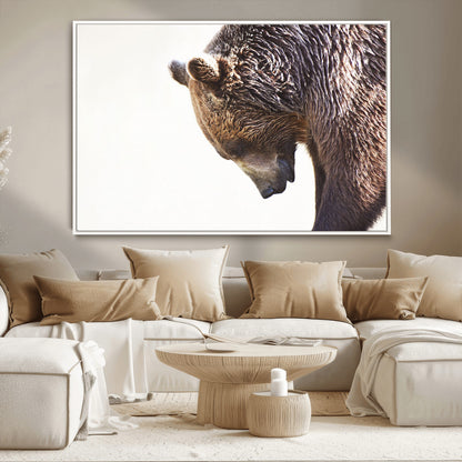 Majestic Bear Portrait - Capture the raw beauty of a bear in a detailed close-up, perfect for your Wall Art Canvas Print collection