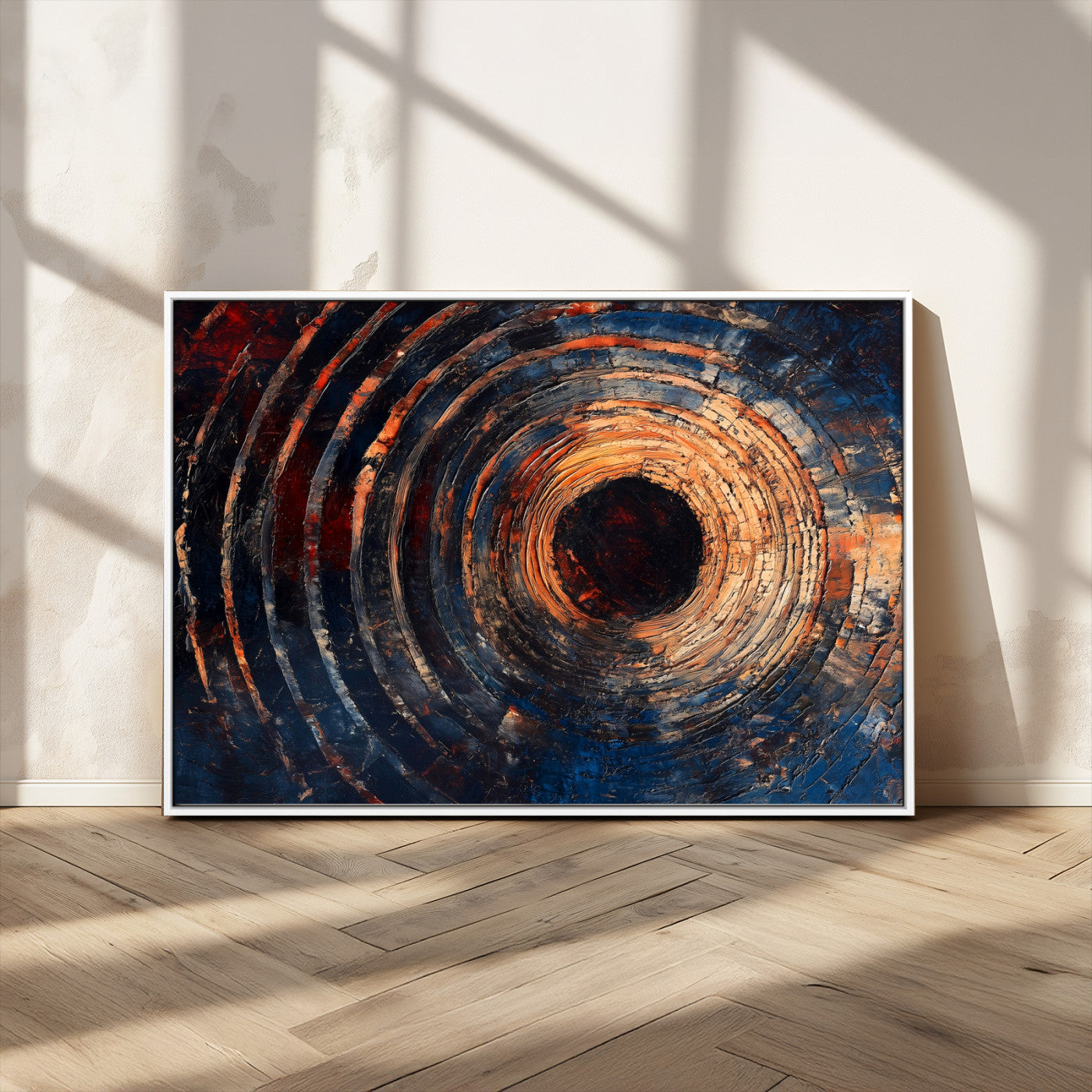 Wood Tree Ring Wall Art Print - Natural Wood Canvas Print, featuring an intricate tree ring pattern with organic textures, perfect for rustic and nature-inspired decor.