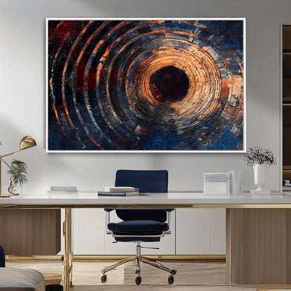 Wood Tree Ring Wall Art Print - Natural Wood Canvas Print, featuring an intricate tree ring pattern with organic textures, perfect for rustic and nature-inspired decor.