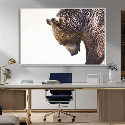 Majestic Bear Portrait - Capture the raw beauty of a bear in a detailed close-up, perfect for your Wall Art Canvas Print collection