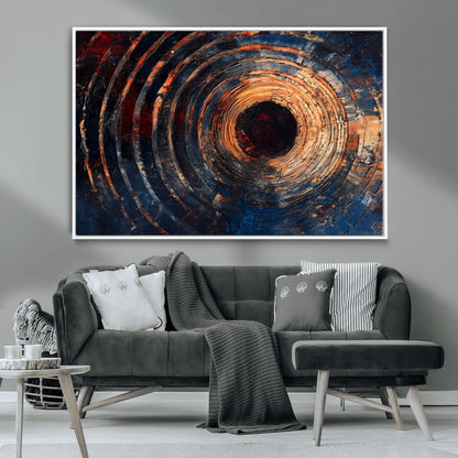 Wood Tree Ring Wall Art Print - Natural Wood Canvas Print, featuring an intricate tree ring pattern with organic textures, perfect for rustic and nature-inspired decor.
