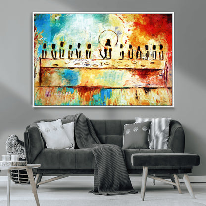 Abstract Last Supper with Apostles Wall Art Canvas Print