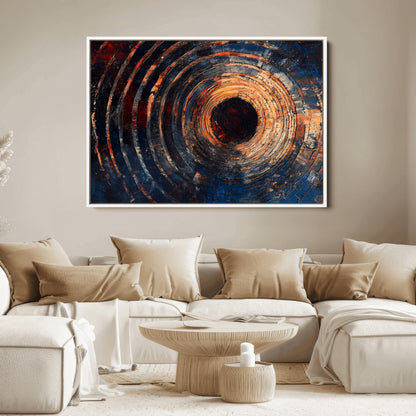 Wood Tree Ring Wall Art Print - Natural Wood Canvas Print, featuring an intricate tree ring pattern with organic textures, perfect for rustic and nature-inspired decor.
