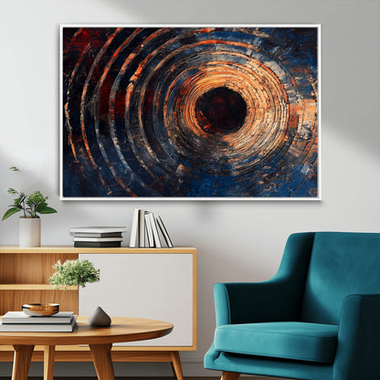 Wood Tree Ring Wall Art Print - Natural Wood Canvas Print, featuring an intricate tree ring pattern with organic textures, perfect for rustic and nature-inspired decor.