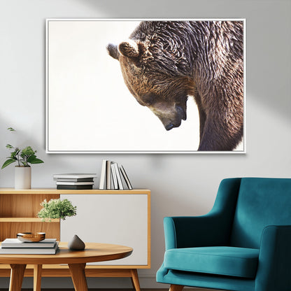 Majestic Bear Portrait - Capture the raw beauty of a bear in a detailed close-up, perfect for your Wall Art Canvas Print collection