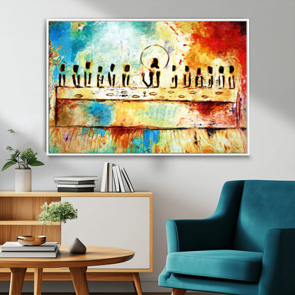 Abstract Last Supper with Apostles Wall Art Canvas Print
