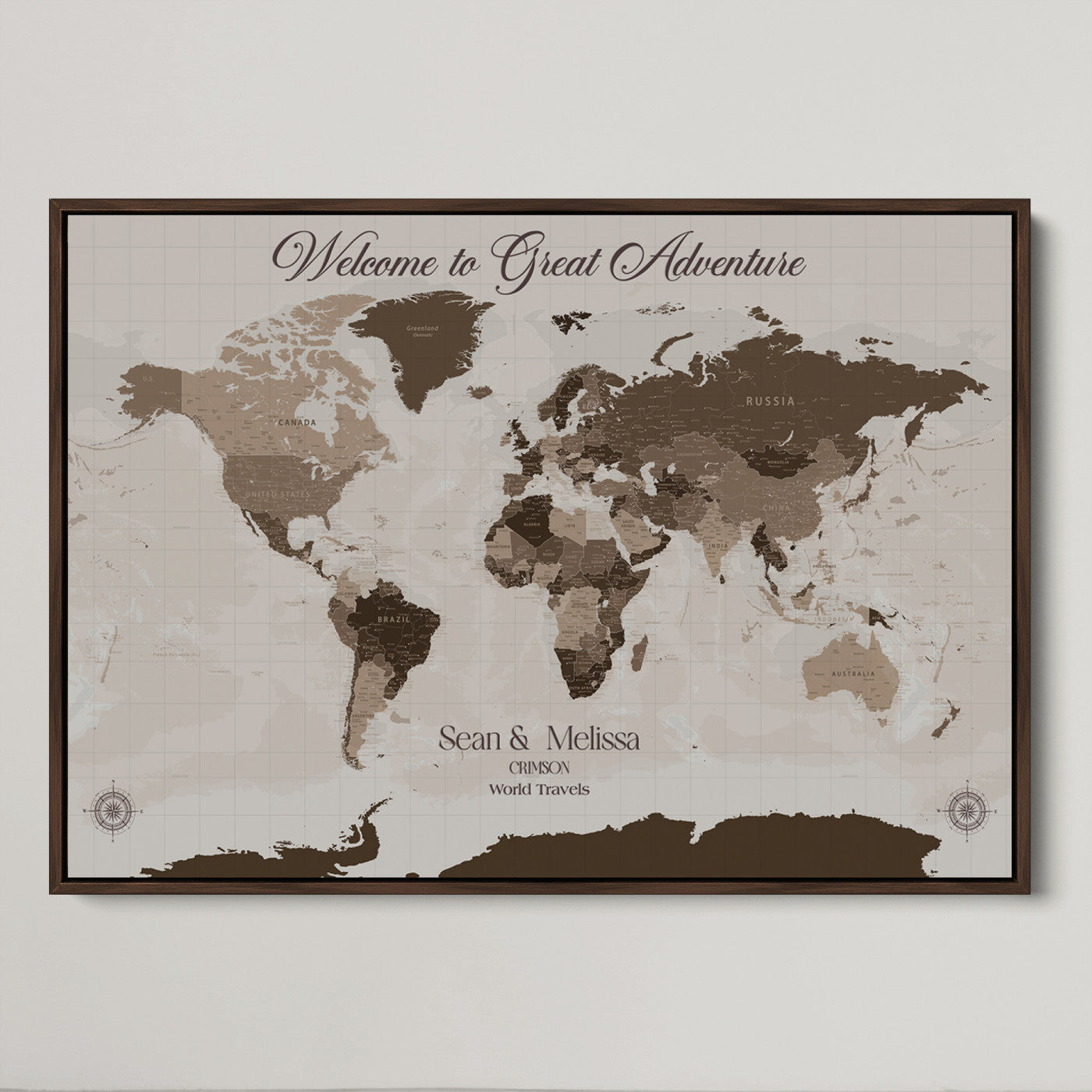 49871705-MGV-CV-36X24-Push Pin Customize World Map Wall Canvas Print – Personalized Travel Tracker with Pins – Custom Wall Art Canvas for Home Office Decor