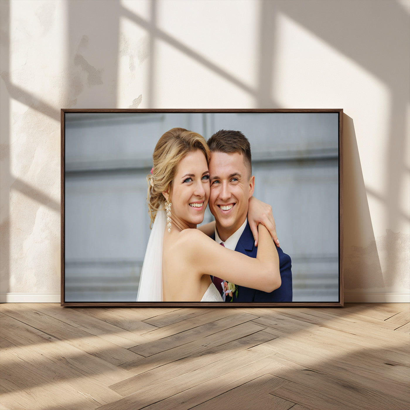 -Custom Floating Frame Wall Art – Personalized Photo Print for Family Memories or Gift, Ready to Hang Framed Canvas Decor