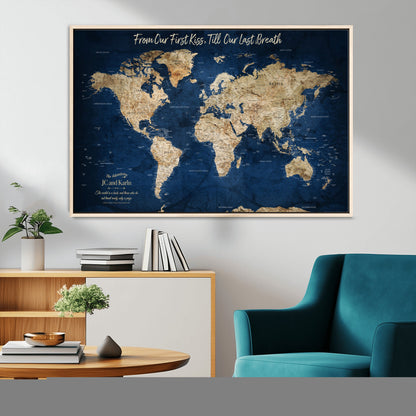 56122A-MGV-FC-36X24_Natural-Push Pin World Map Canvas Print – Framed Wall Art for Couples to Track Their Travels – Anniversary Gift or Home Adventure Decor - H2-Orj