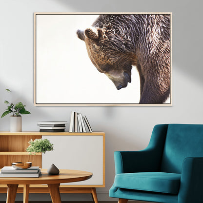 Majestic Bear Portrait - Capture the raw beauty of a bear in a detailed close-up, perfect for your Wall Art Canvas Print collection