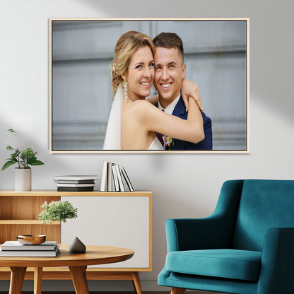 -Custom Floating Frame Wall Art – Personalized Photo Print for Family Memories or Gift, Ready to Hang Framed Canvas Decor