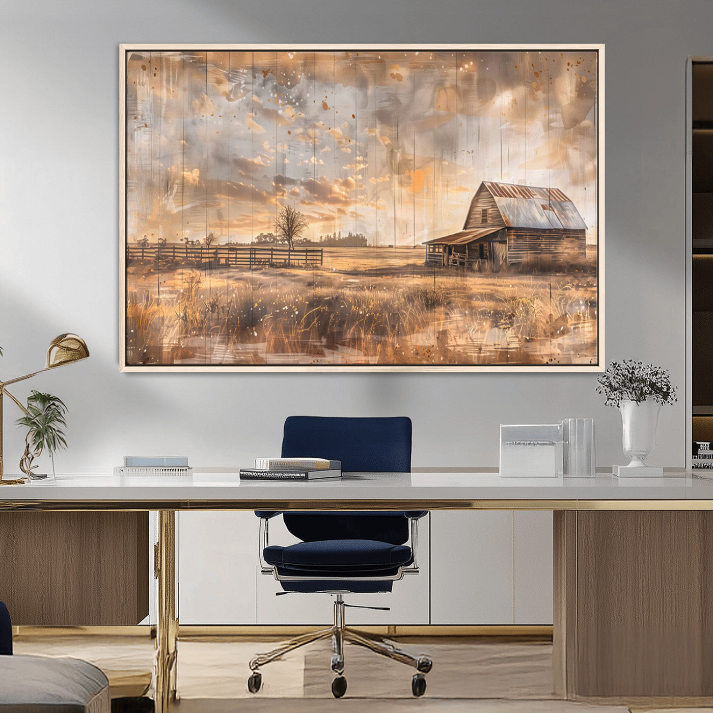 Rustic Farmhouse Wall Decor, Old Barn Painting, Southwestern Canvas Print, Home Improvement, Modern Farmhouse Wall Art, Home Decor,Home Gift