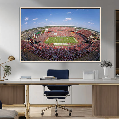 An William Brice-Stadium view of a full football stadium with cheering fans and clear blue skies, capturing the excitement and energy of the game.