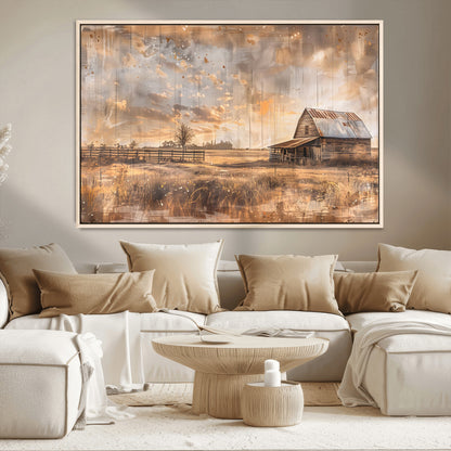 Rustic Farmhouse Wall Decor, Old Barn Painting, Southwestern Canvas Print, Home Improvement, Modern Farmhouse Wall Art, Home Decor,Home Gift