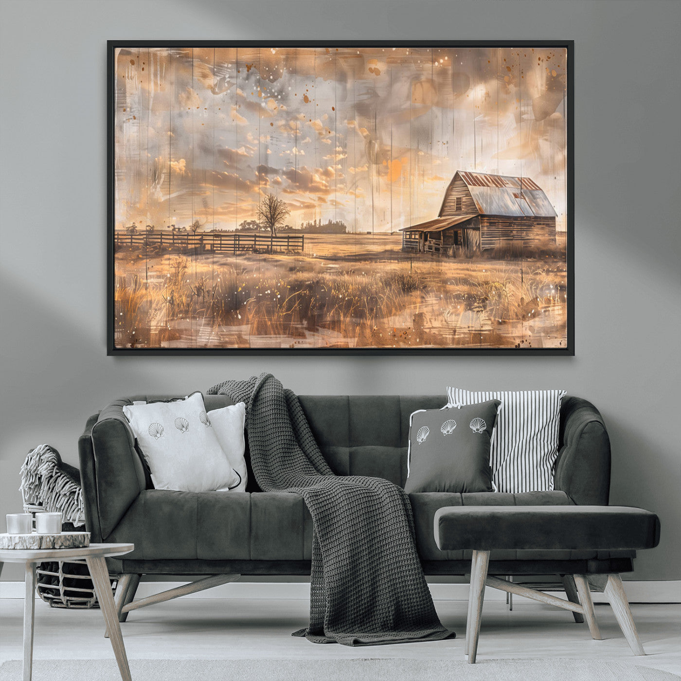 Rustic Farmhouse Wall Decor, Old Barn Painting, Southwestern Canvas Print, Home Improvement, Modern Farmhouse Wall Art, Home Decor,Home Gift